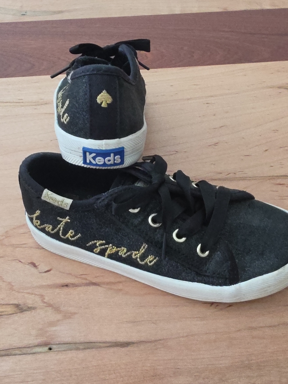 Keds Kids Kate Spade Black Glitter Sneakers